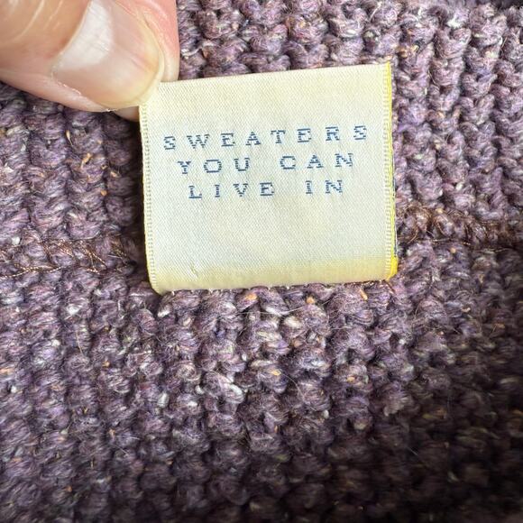 Vtg Karen Tate Sweater Medium Large Plum Textured 90s Earthy Vineyard Wool Blend - Picture 10 of 10